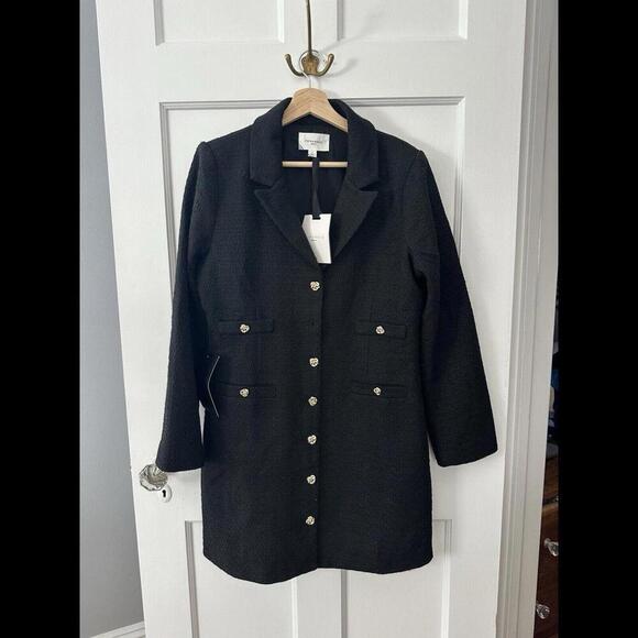 Tuckernuck Pomander Place Black Noir Tweed Stacie Long Dress NWT Large L - Picture 3 of 6